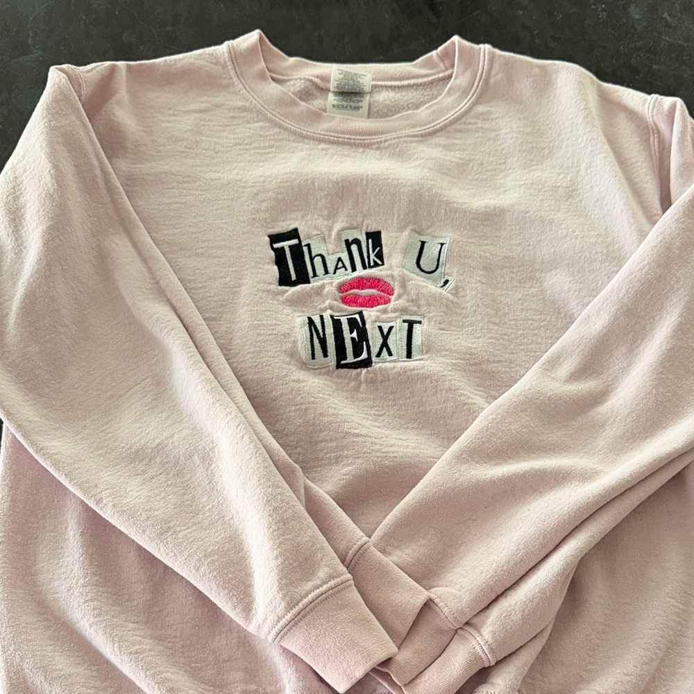 Thank you, next oversized pink sweatshirt Ariana grande